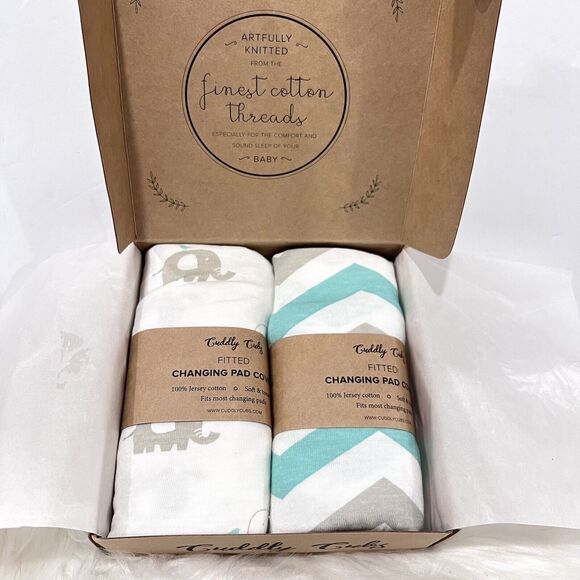 Cuddly Cubs Changing Pad Fitted Covers - 2 Pack - Snuggly Soft Plush Cotton - Picture 2 of 12